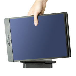 Hand placing Blackboard into the easel