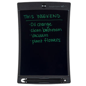 Jot™ Writing Tablet Gray front view with writing on screen