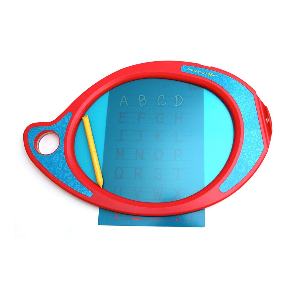 Play n' Trace™ Kids Drawing Kit Overhead view of learning template with writing on board