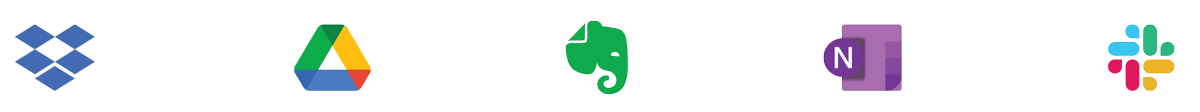 Companion Icons - Dropbox, Google Drive, Evernote, One Note and Slack